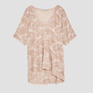 ZARA Palm Tree Sheer Top